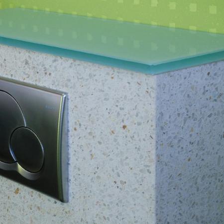 Vorwandinstallation aus Pavinodis® flex Terrazzo