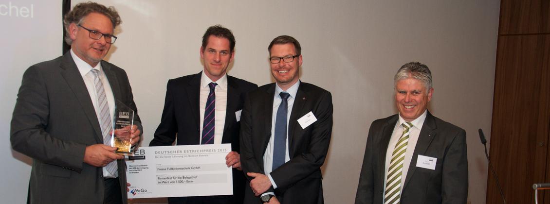 Deutscher Estrichpreis 2015 gtf freese fußbodentechnik